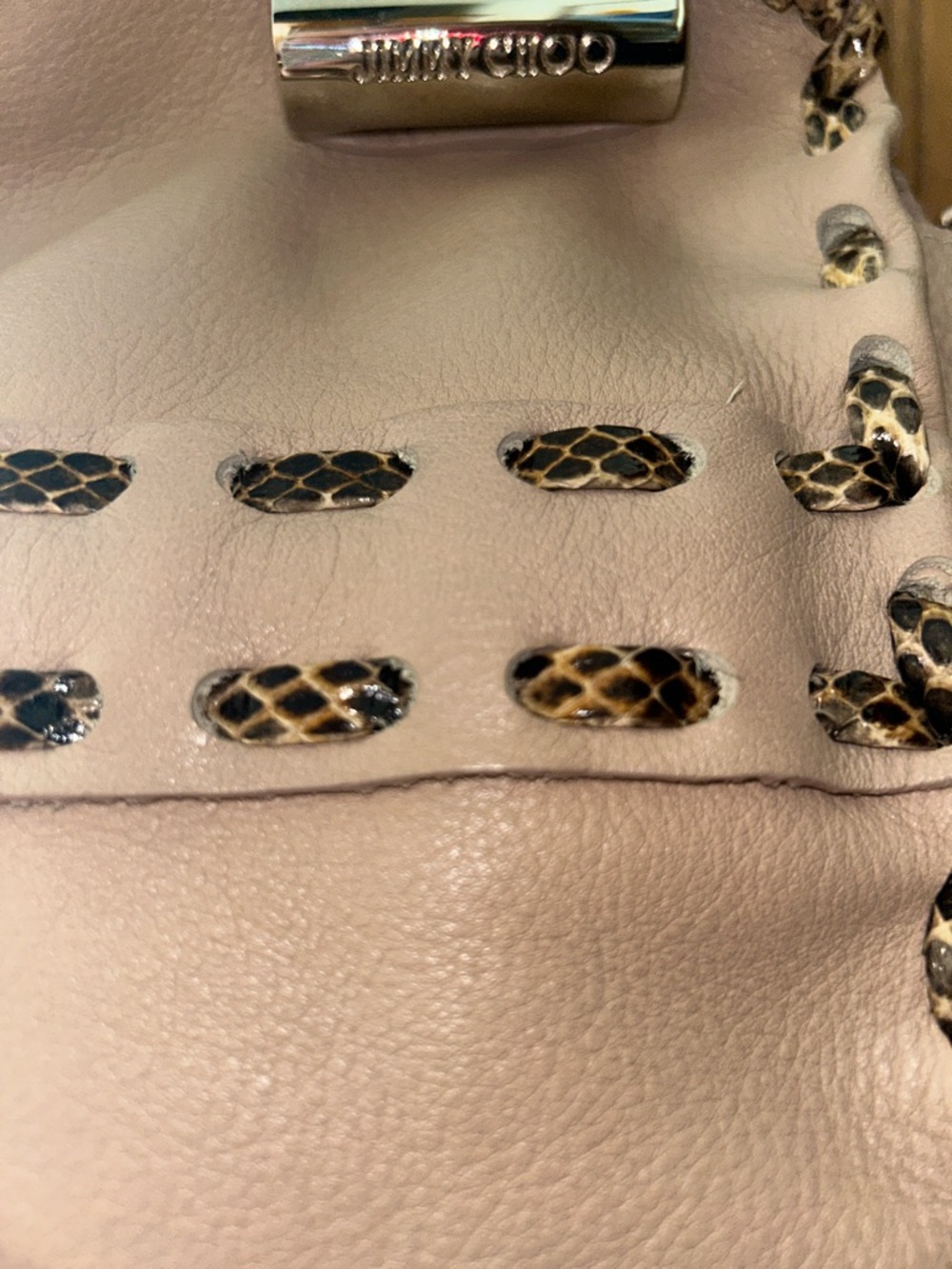 Jimmy Choo, yummy pebbled, and woven  leather  bag and dust bag - Picture 3 of 15